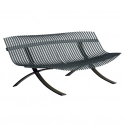 Fermob Charivari Bench · Liquorice/Storm Grey