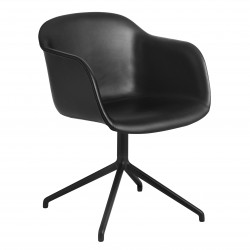 Muuto Fiber Side Chair Wood Fuldpolstret · Remix 183 · Sort