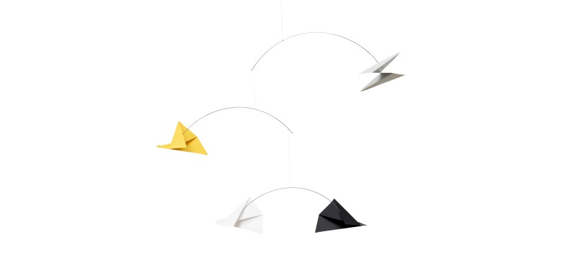 Flensted Mobiles Fluxus Hanging Mobile - 19 Inch Handmade Cardboard Kinetic Art From Denmark - View #12