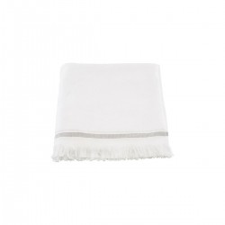 Meraki Håndklæde, 70x140 cm, Hvid med grå striber