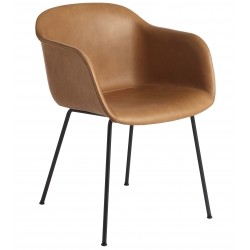 Muuto Fiber Arm Chair Tube Fuldpolstret · Remix 183 · Sort