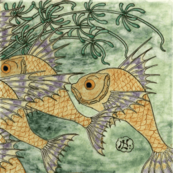 The Dybdahl Co. Green Tile With Fish ll.