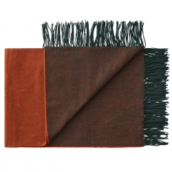 Silkeborg Uldspinderi Franja Plaid Green Orange